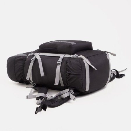 Tourist backpack, TAIF, 60 L, cord department, outer pocket, 2 side nets, black/gray color-2