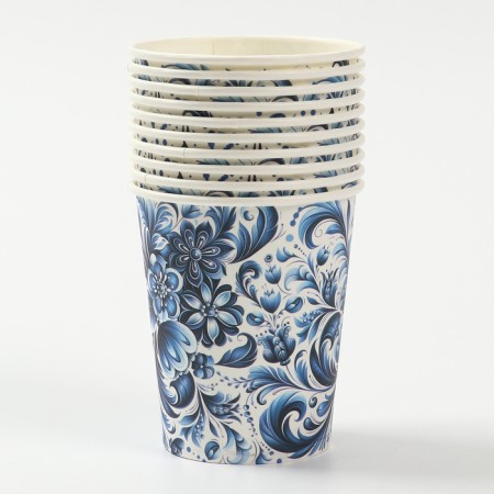 A one -time paper glass "Gzhel", 250 ml-2