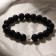 Bades - Bracelet ball No. 10 "Shungit" 19 beads with a cross