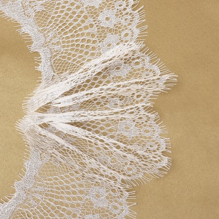 Lace cilia, 110 mm × 9 ± 0.5 m, in Bobin 3 pcs 3 m, ivory color-3