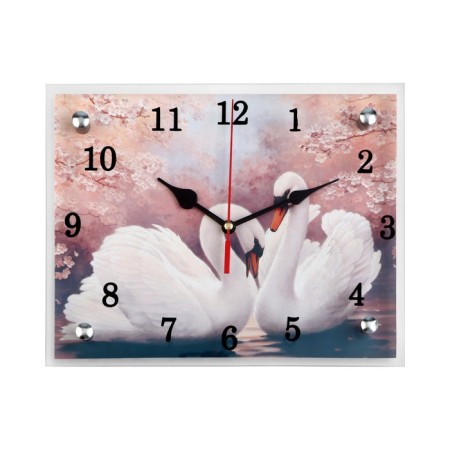 Carty clock is wall-mounted, interior "swans", silent, 25 x 20 cm