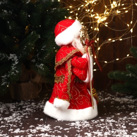 Santa Claus "in a fur coat and a bag with a patch" moves, 30x18 cm, red-4