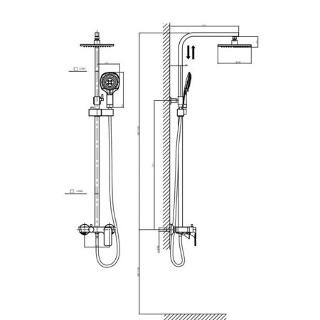 The shower system D&K Berlin Touurto DA1433703A01, Tropical Shower, Hand Brying Lake, Gold-1