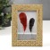 Photo frame plastic 10x15 cm "Golden leaves on beige" 18.5x13.8 cm