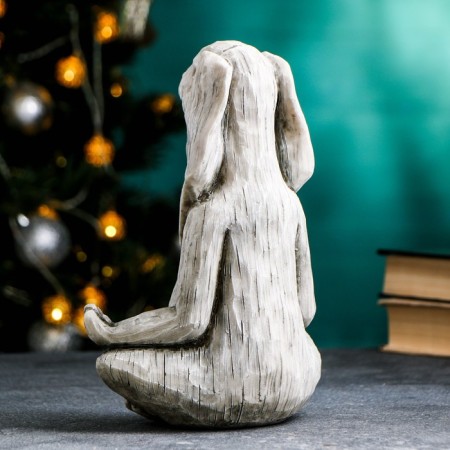 Piggy bank "Hare yog" 25x19x10cm, gray stone-2