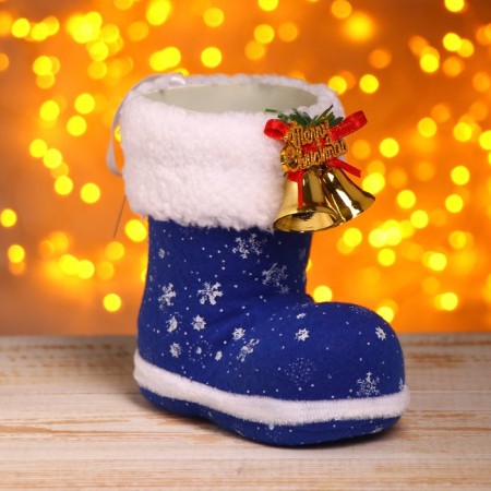 Gift packaging "Boot", blue color, with bells