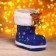 Gift packaging "Boot", blue color, with bells