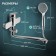 Bath mixer Zein Z4116, single -leaf, watering can 5 modes, hose, holder, chrome