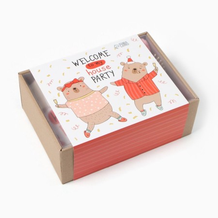 Set of Gift Ethel "New Year: House Party" towel 30x60 cm and accessories-11