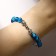 Bracelet amulet "Glazik" turtles, blue color in silver, 6 cm