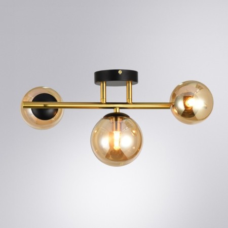 Ceiling chandelier Arte Lamp Gemini A2243PL-3PB, G9, 3x33 W, 24x42x22 cm, copper, black-3