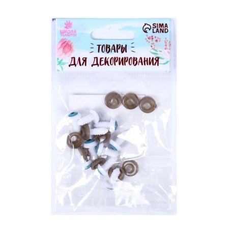 Screw eyes with plugs, set 10 pcs, size 1 pc: 1 cm-2