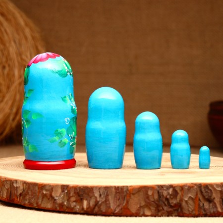 5-doll matryoshka "Feokla forget-me-nots", 10-11 cm-1