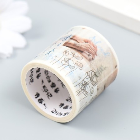 Adhesive tape paper "Letters" width 4 cm winding 2 m-2