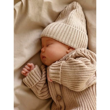 Knitted Knot Killed with a hat Pure Love Tot, height 86 cm, beige color-9