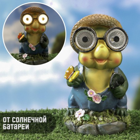 Garden Lanter "Frog with a butterfly" 7x8x15cm