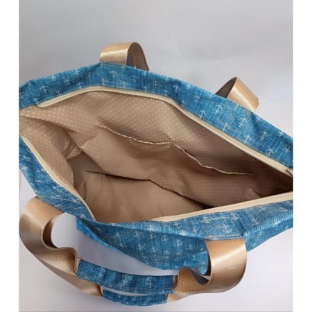 Bag Women's shopper Blue Oxford anchor-4