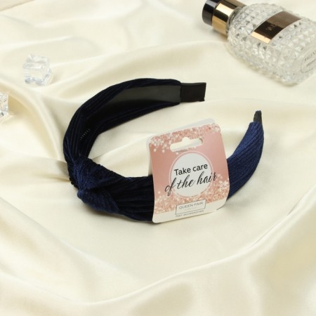 Hair cap "Mariel" velvet, 2.5 cm, blue-1