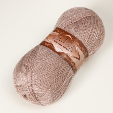 Yarn "Angora Gold Simli" 75% acrylic, 20% wool, 5% metallic 500m/100g (541 mink)-1