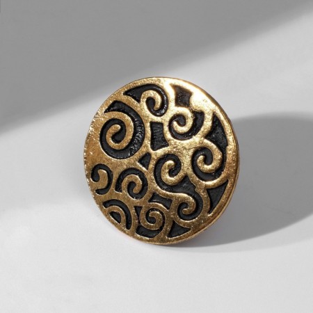 Ring of "ethnic" patterned circle, color black gold, dimensionless-5