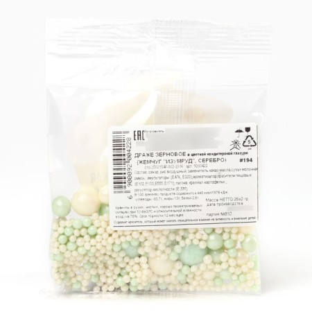 Sprinking confectionery soft: white, mint, 25 g.-6