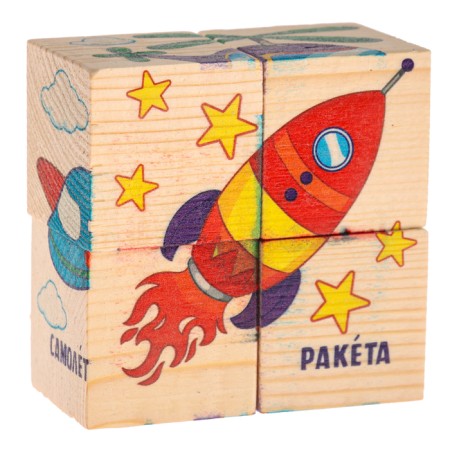 Wooden cubes "transport", set 4 pcs.-3