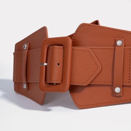 Women's belt, width 7.5 cm, metal buckle, redhead red-1