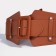 Women's belt, width 7.5 cm, metal buckle, redhead red