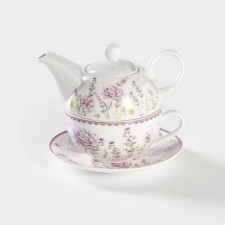 Ceramic tea “Provence” set, 3 subjects: a teapot of 370 ml, a cup 300 ml, a saucer d = 15 cm