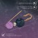 Trio pin, 7 cm, blue-lilac color in gold