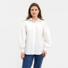 Women's shirt with voluminous sleeves Minaku: Casual Collection Color White, rr 50