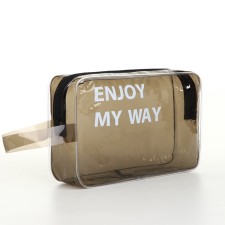 PVC cosmetic bag, 23*6*15, lightning department, black