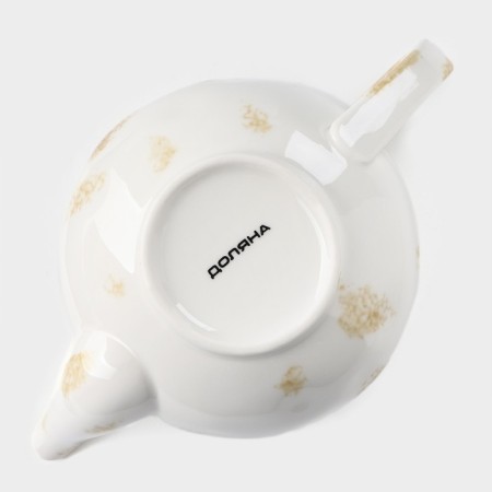 Teapot Porcelain Hot Dilan Organic Gold, 650 ml, white color-7