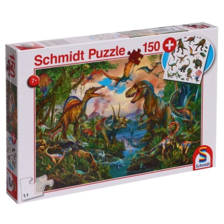 Puzzle "Dinosaurs" with a gift, 150 elements
