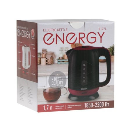 Electric kettle Energy E-274, plastic, 1.7 l, 2200 watts, white-gray-7