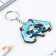 Key keychain wooden anime "Blue Hair"