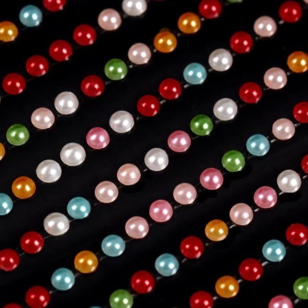 Rhinestones, pearl, on a glue basis, 3 mm, multi -colored-1
