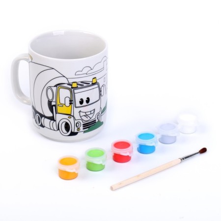 Set for painting the ceramic mug "Totor Machine", 300 ml-3