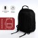 Youth backpack on lightning, 4 outer pockets, black/red color