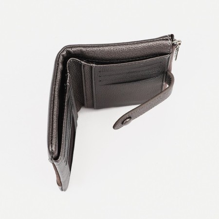 Women's wallet on the button, bronze color-4