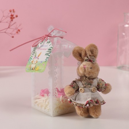 Set gift "Bunny in the dress" soap pink roses 5 pcs, dew 7x7x12 cm-5