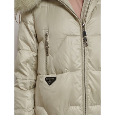 Coat insulated winter female, size 56, the color is light green-5