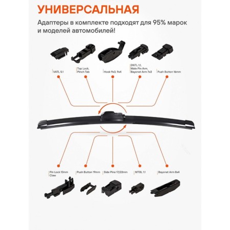 AIRLINE AWB-BK-550, 22 "/ 550 mm, ugly wiper brush.-4