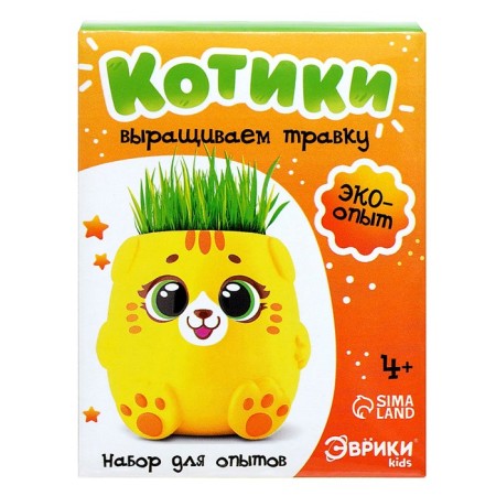 Set for experiments "Kotiki. We grow grass ", yellow pot-8