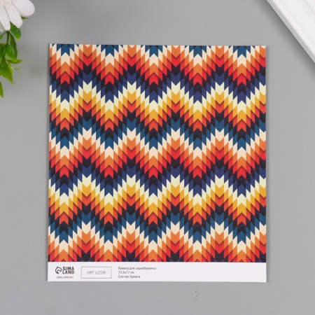 Scrapbooking paper bilateral "Illusion" density 180 grams set 10 pcs 15.5x17 cm-3