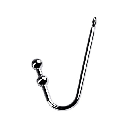 Anal hook with two Toyfa Metal balls, silver color, 41 cm-2