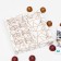 Box for 8 sweets + chocolate, with a window, geometry, black and white, 17.7 x 17.85 x 3.85 cm