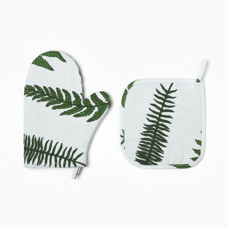Set of kitchen. "Paporotnik": mittens 20x27 cm, severity 19x19 cm, reps 220 g/m2, 100% HL-1