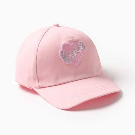 Cap for girls Minaku "Love" color pink, river 52-1