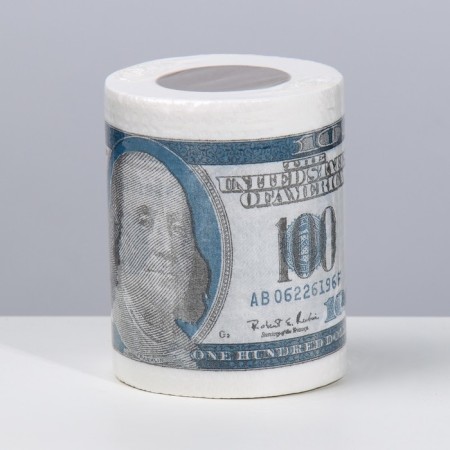 Souvenir toilet paper "100 dollars", 9.5x10x9.5 cm-2